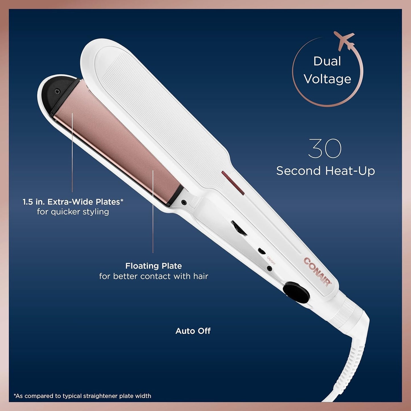 Double Ceramic Flat Iron 1 1/2 Inch