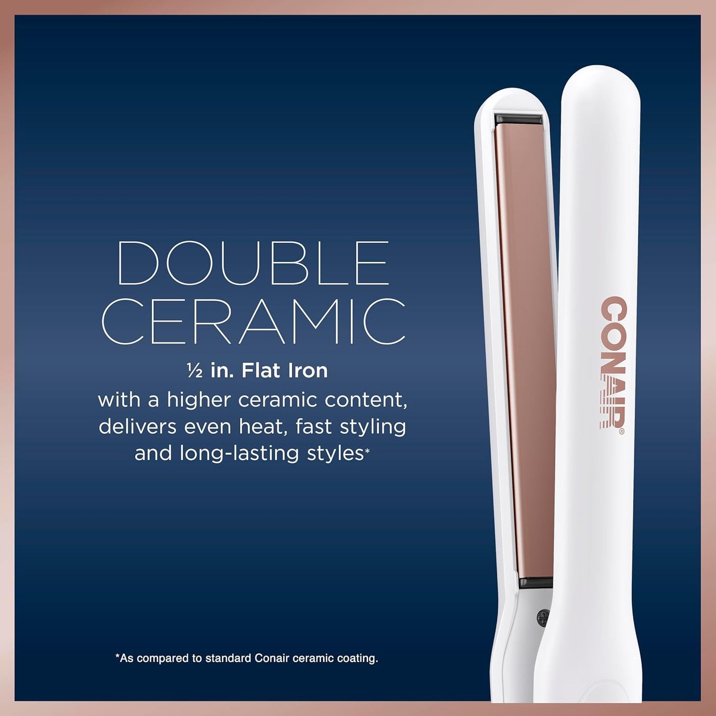 Double Ceramic Flat Iron 1/2 Inch