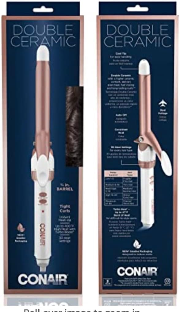 Double Ceramic 3/4 Inch Curling Iron