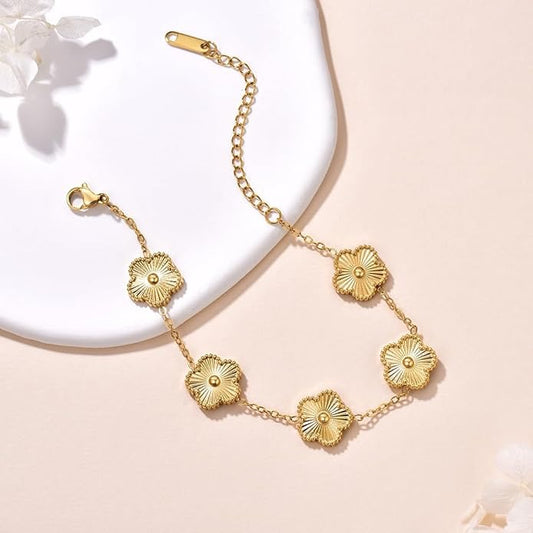 18K Gold Plated Clover Bracelet