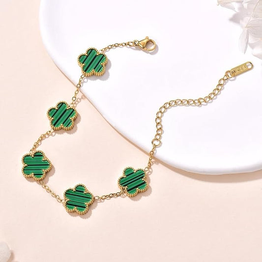 18K Gold Plated Clover Bracelet