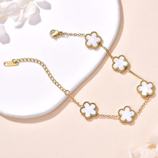 18K Gold Plated Clover Bracelet