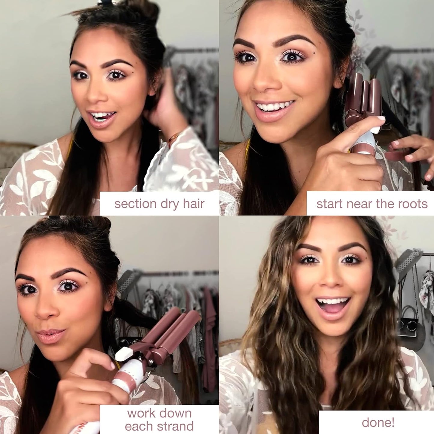 Double Ceramic 3 Barrel Curling Iron