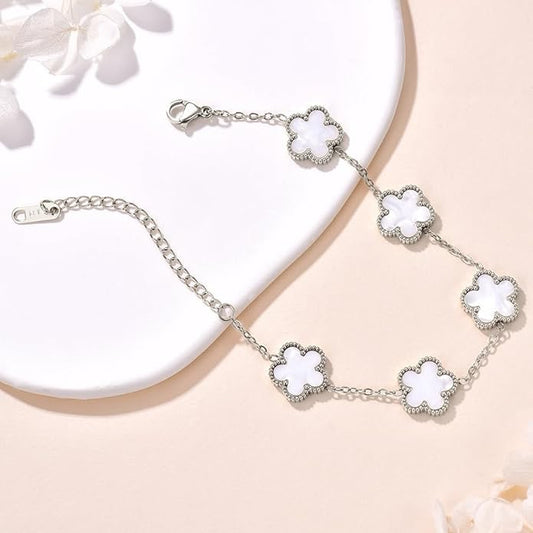18K Gold Plated Stainless Steel Clover Bracelet