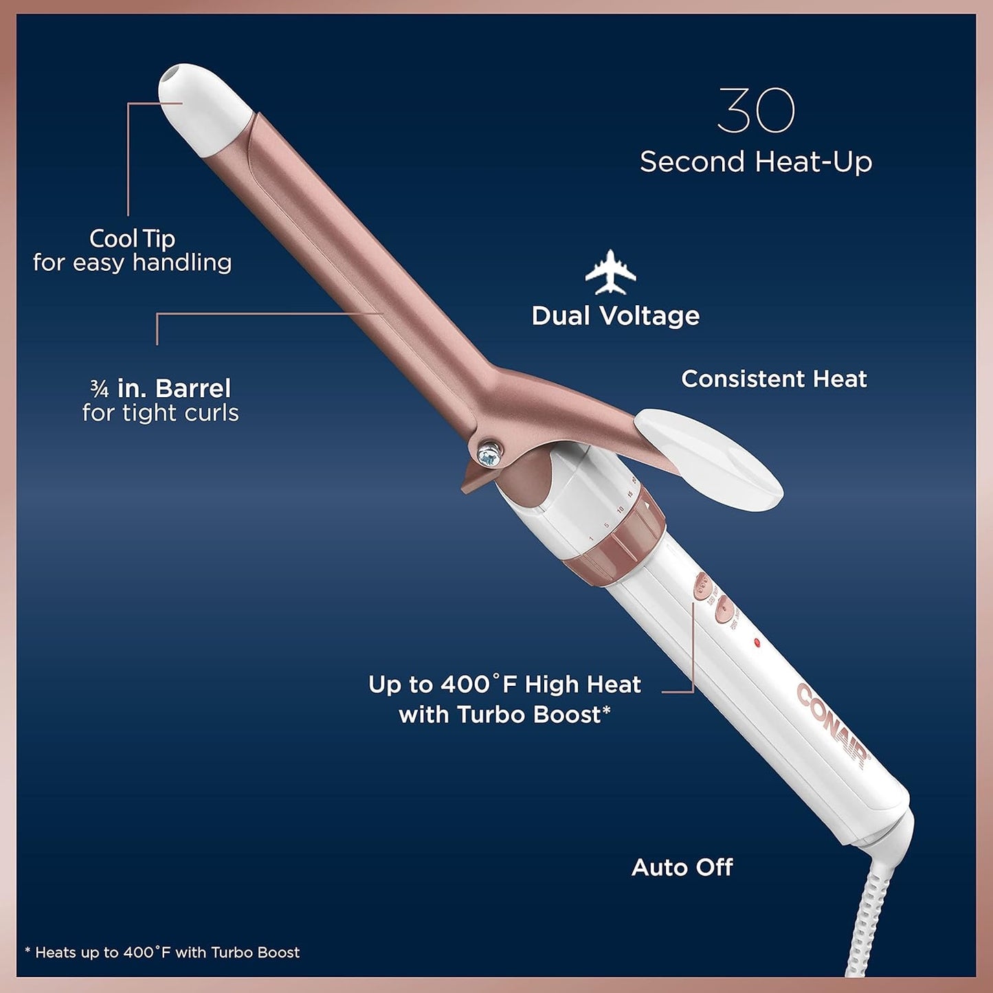Double Ceramic 3/4 Inch Curling Iron