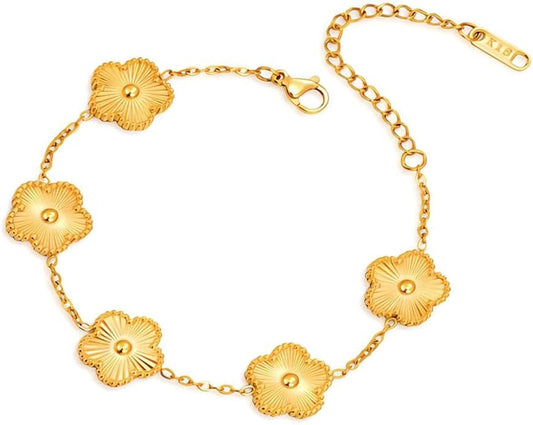 18K Gold Plated Clover Bracelet