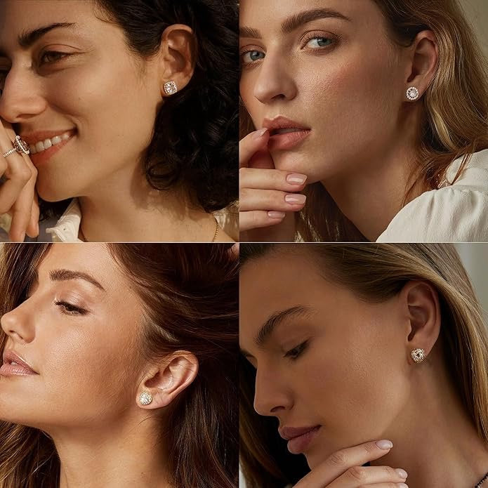 4 Pair Gold Plated Sterling Silver Earring Set