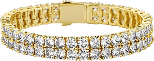 Two Roll Iced Out Tennis Bracelet